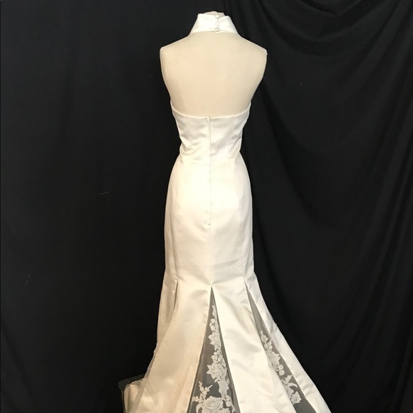 St Pucchi Z301 Designer Halter Neck A-Line Wedding Dress White 6